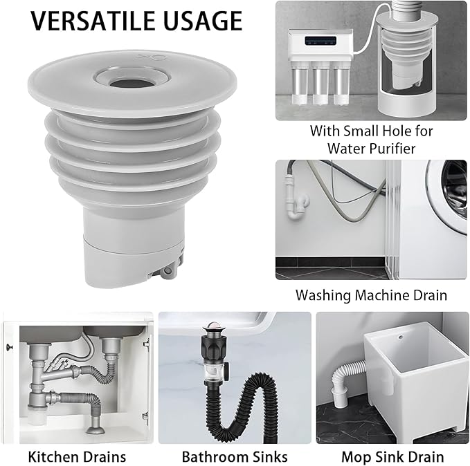 Washing Machine Drain Hose Seal, Silicone Anti-Odor Floor Drain Drain Sewer Deodorant Sealing Cover Pipe Seal Ring for Pipes Tubes in Toilet Bathroom Kitchen (XL(70-75mm))