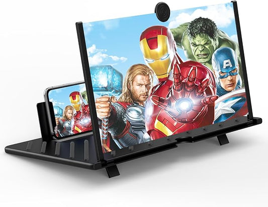 20" Screen Magnifier for Smartphone,3D HD Mobile Phone Magnifying Projector Screen Enlarger Expanders for Videos and Gaming–Foldable Phone Holder with Screen Amplifier,Gifts for Mom Dad &Family