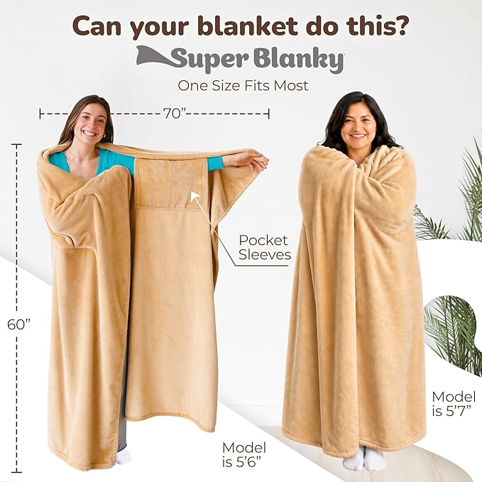 Super Blanky Wearable Blankets for Women, Adult Wearable Blanket Men, Mother's Day Gifts for Her, Wife Birthday Gift Ideas