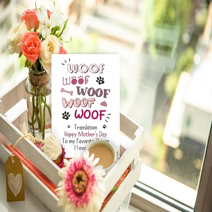 Ziwenhu Mother's Day Card from Dog,Funny Mothers Day Card for Women,Cute Dog Mothers Day Gifts for Mom,Happy Mother's Day