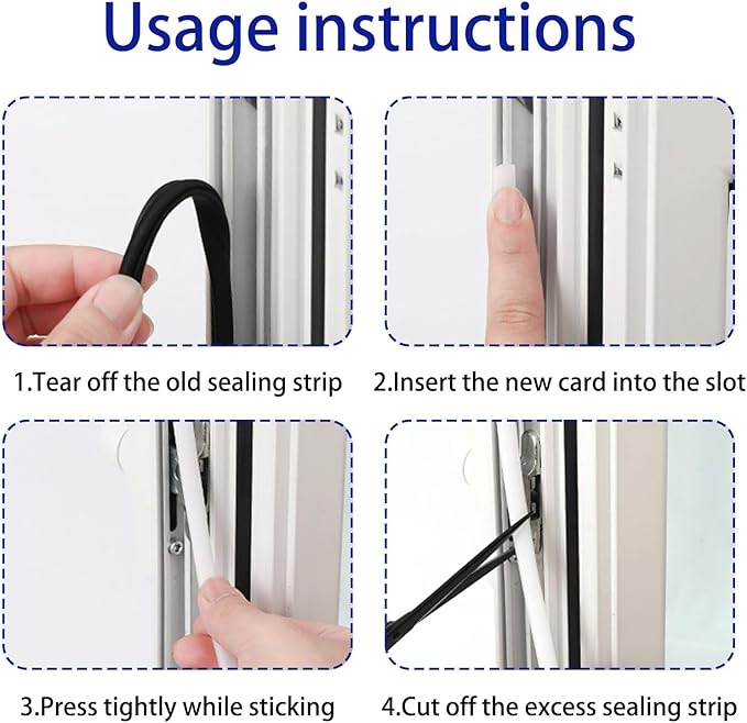Window Seal Strip Weather Stripping for Windows and Doors Draft Blocker Soundproof Insulation Weatherproofing Easy to Install 10mm-Gray 100m
