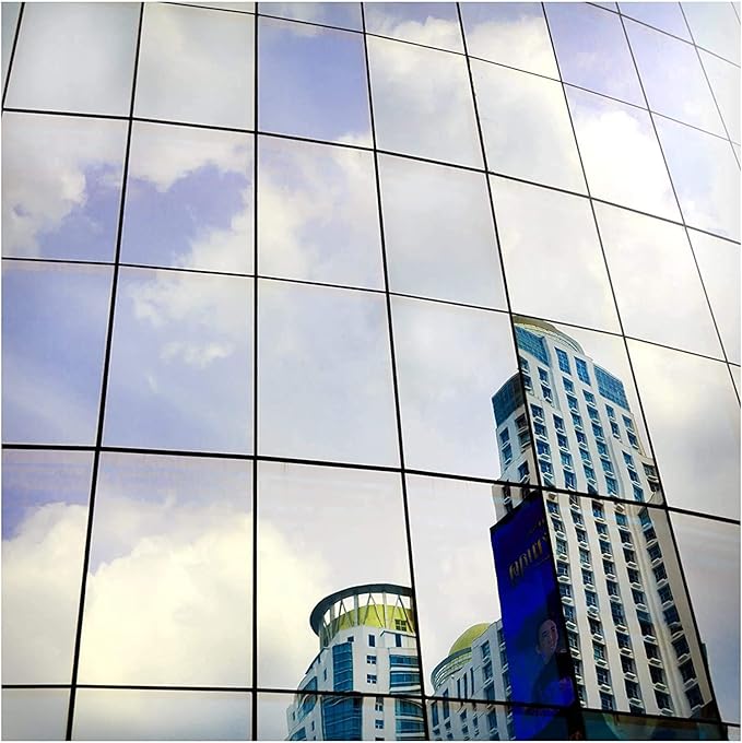 BDF S05 Window Film Daytime Privacy and Heat Control Mirror Silver 5 (Very Dark) - 24in X 24ft