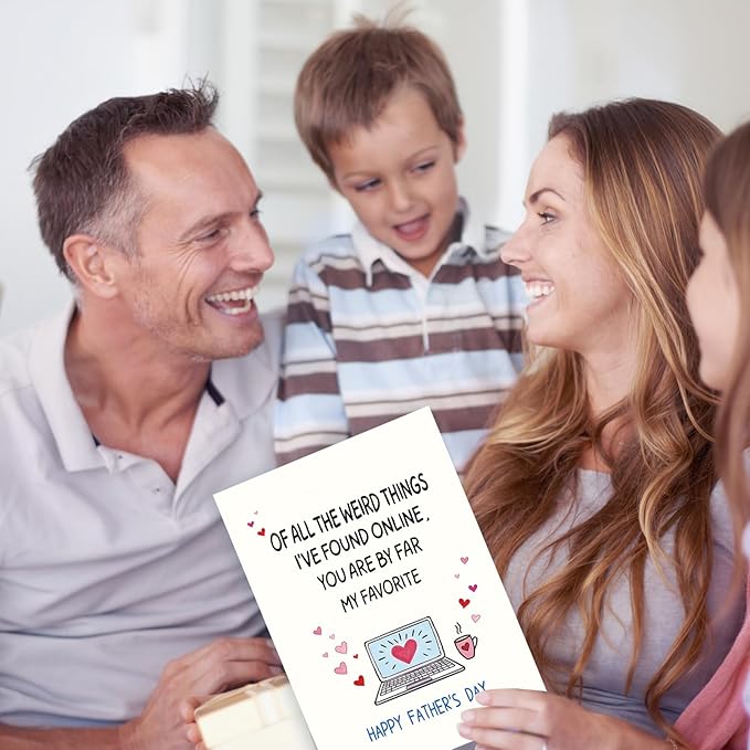 FANCYLUCKY Funny Fathers Day Card for Husband from Wife, Happy Fathers Day Gift for Husband, Father’s Day Decorations for Men