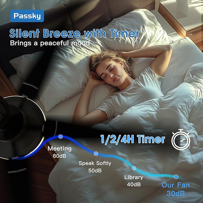 Passky Ceiling Fans with Lights, 60 inch Sleek Ceiling Fan with Light and Remote Control, 3CCT, Dimmable, Reversible, Noiseless, Black Ceiling Fan for Bedroom, Living Room