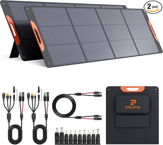 440 Watt Portable Solar Panel with Bypass Diodes,2PCS 220W N-Type 16BB Foldable Solar Charger for Power Station, 25% High Efficiency IP67 Waterproof 4 Kickstands for Camping RV Home Backup