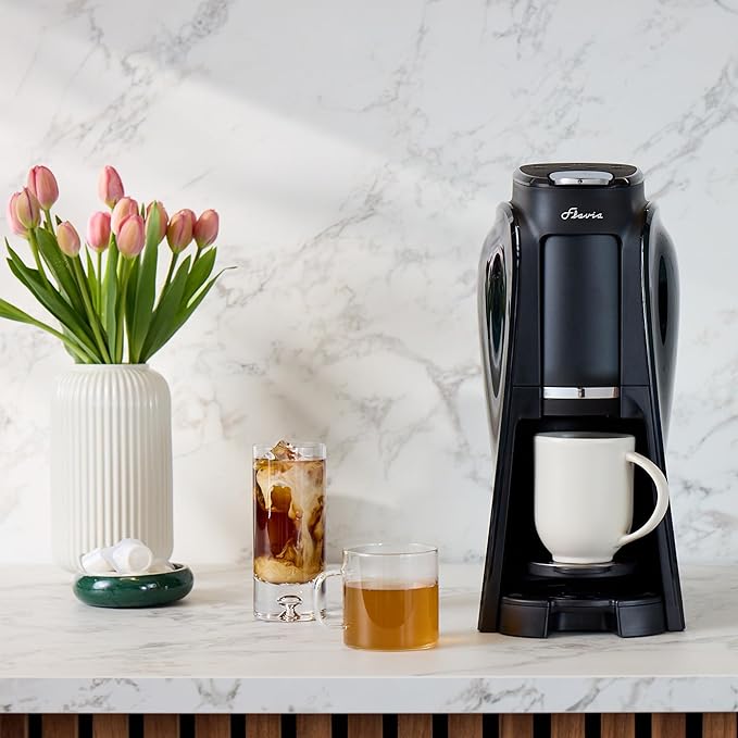 Flavia Aroma Brewer - Coffee Machine, Makes Coffee, Lattes, Tea, and other Hot or Iced Beverages with Single-Serve Freshpacks, Multiple Brew Sizes, Black, Works ONLY with Flavia Freshpacks
