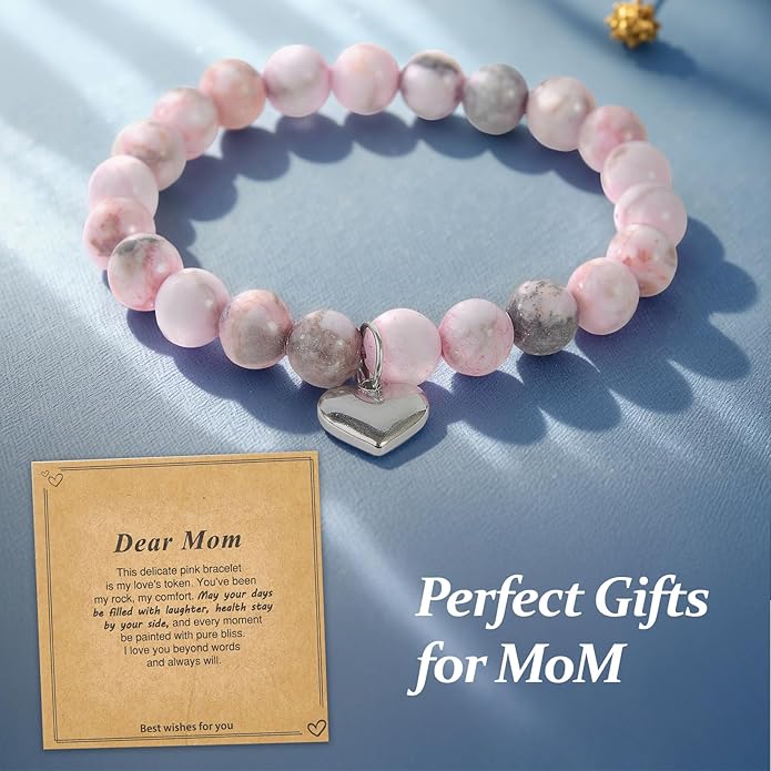 Mothers Day Gifts for Mom Wife Grandma, Valentines Day Gifts, Christmas Gift for Mom Women, Birthday, Unique Handmade Natural Stone Bracelet.