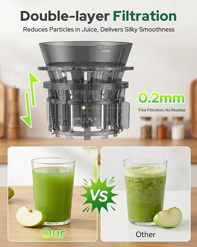 2026 Upgraded Cold Press Juicer Machine, 6.5" Extra Wide Chute Masticating Juicer with 100oz Self-Feeding Hopper,3-in-1 Smart Touch Slow Juicer for Sorbet & Nut Milk, High Yield, Easy Clean