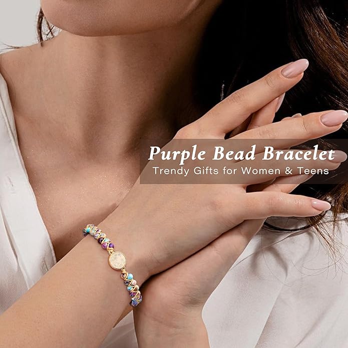 Mothers Day Gifts for Daughter Granddaughter, To My Mom Grandma Wife Girlfriend Sister Jasper Heart Bracelets Birthday Anniversary Christmas Stocking Stuffers Valentines Day Jewelry