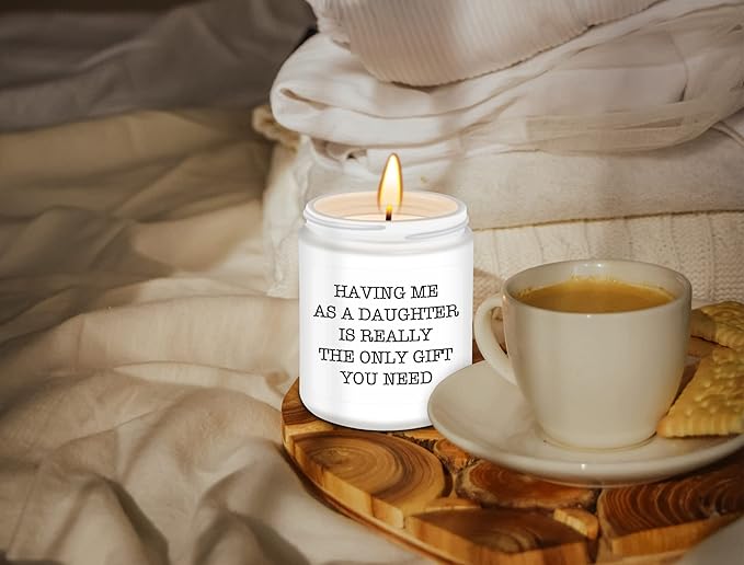 Gifts for Mom Dad from Daughter - Funny Mom Dad Birthday Gift, Mothers Fathers Day Birthday Thanksgiving Christmas Lavender Candles Gifts from Daughter