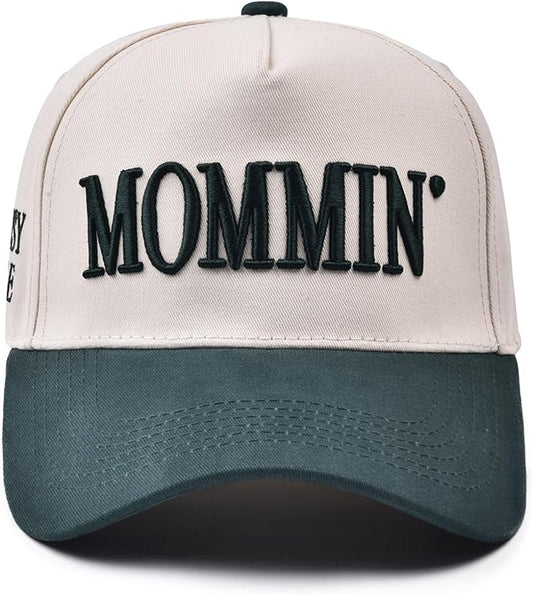 Womens Trucker Hat - with Mommin Embroidery Ponytail Fit - Mothers Day Great Gifts for Mom Wife Stepmom