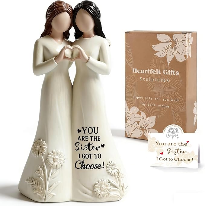 Best Friend Birthday Gifts for Women, Hand-Painted Friendship Figurines, Sister Gifts, Meaningful Presents for Birthday, Christmas, Sister’s Day