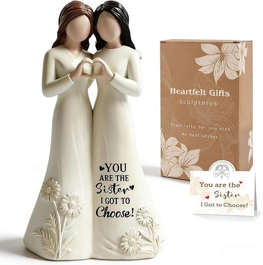 Best Friend Birthday Gifts for Women, Hand-Painted Friendship Figurines, Sister Gifts, Meaningful Presents for Birthday, Christmas, Sister’s Day