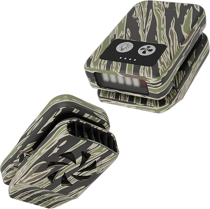 Tigeraire Breezy V3 Clip-On Hat Fan for Sportsmen & Tradesmen - Lightweight Head Cooler, USB-C Recharge, 11 MPH Airflow, 10+ Hr Runtime, Defogs Eyewear & Face Shields - Portable Heat Relief - Camo