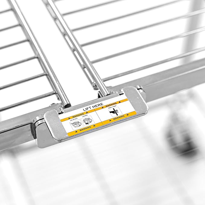 Stand Steady Original Tubstr Collapsible 2 Shelf Wire Cart, Easy to Push Heavy Duty Rolling Utility Cart, Folds Up for Storage, Commercial Grade (Chrome, 33.56” D x 18” W x 37.16” H)