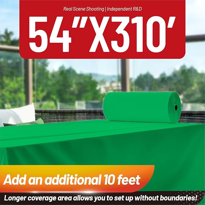 Plastic Table Cloth, 310 Ft X 54 in Plastic Table Cloth Disposable Green Tablecloth Premium PEVA with Any Cut Sliding Cutters Disposable Tablecloth for Picnics, Parties, Birthdays, Festivals