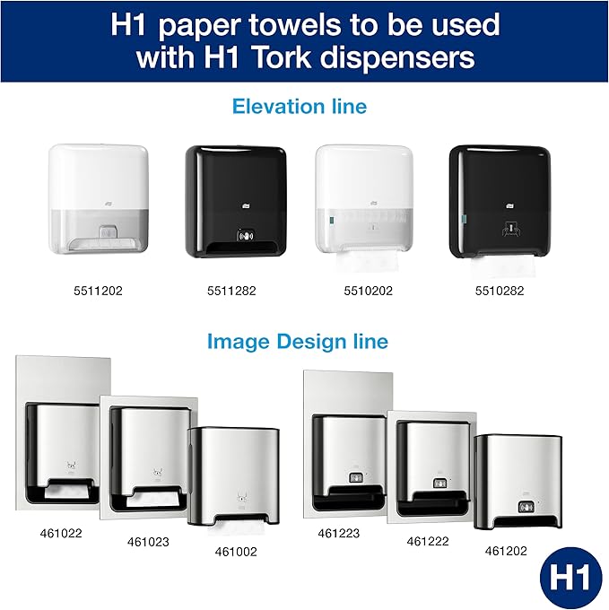 Tork Matic Soft Hand Towel Roll, White, Premium, H1, Quick-Absorbing, Long-Lasting, Thick 2-Ply, 6 Rolls x 575 ft, 290096