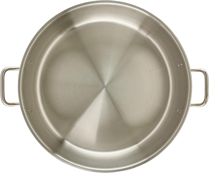 Winware - Stainless Steel 25 Quart Brasier with Cover | Made from extra-heavyweight 6mm thick 3003 aluminum, Great for Braising, Simmering, Batch Cooking and Restaurant Kitchens