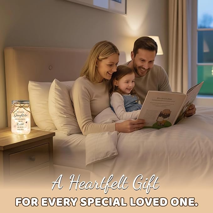 SOLMAY Unique Daughter Gifts from Mom, Mother Daughters Gift & Birthday Gifts for Daughter Adult, Easter Gift for Daughters, Mason Jar Light Keepsake