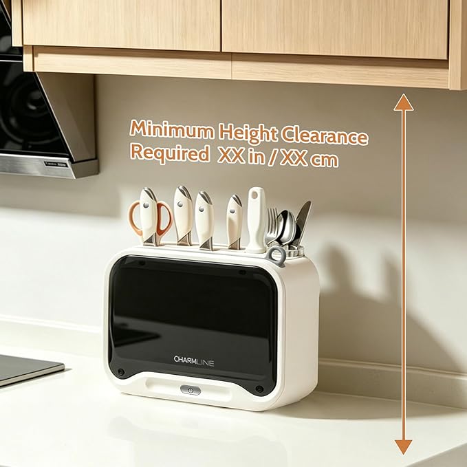 Charmline Next-Gen Smart Cutting Board and Knife Set with Holder, Self-Cleaning and Drying, Space-Saving Kitchen Organizer, Practical Gift for Mom, Housewarming, Birthday & Christmas