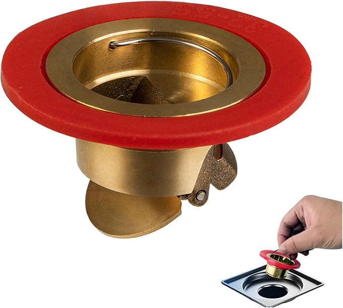 Downspout Universal Brass Floor Drain core, Shower Floor Drain backflow Preventer, Suitable for 1.4''-2.0'' Caliber (2, Brass)