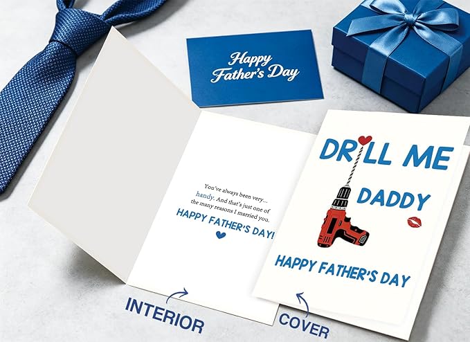Fathers Day Card Gifts for Husband Boyfriend from Wife Girlfriend, Personalized Double-Sided, Minimalist Premium Design, Perfect Father's Day Decoration Ideas