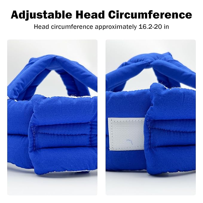 Baby Head Protector Baby Helmet for Crawling Walking, No Bumps Safety Head Adjustable Protective Cap for Walking, Playing (Sapphire Blue)