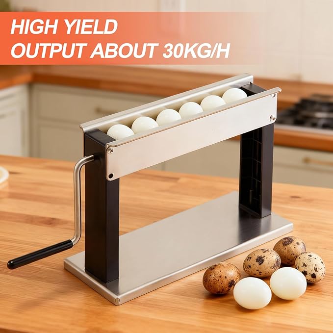Manual Quail Egg Peeler Sheller, High-efficiency Hard Boiled Quail Egg Peeling Machine, Hand Roll Portable Peeler for Household Kitchen