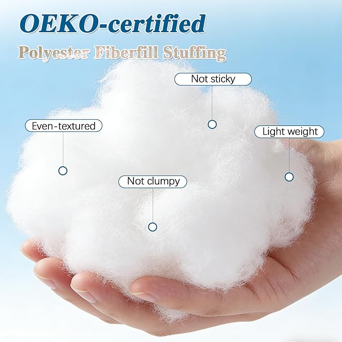 15lbs/240oz Soft Polyfill Stuffing, Fluffy Pillow Stuffing Filling for Pillow, Couch Cushion, Cloud Project, Stuffed Animal, Craft, Machine Washable Polyester Fiberfill for Crochet, Pet Bed, Plushies