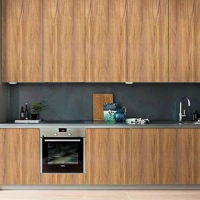 COSNIGHT 15.7" ×393.7" Wood Grain Wallpaper Peel and Stick Vinyl Film Self Adhesive Decor Wall Paper for Cabinet Drawer Shelf Liner Easy to Clean