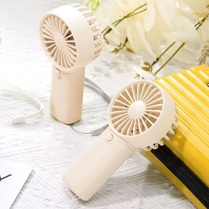 Rossesay 30 Pcs Mini Portable Fan Handheld Battery Operated Portable Small Personal Fans for Summer Travel Beach Indoor Outdoor Cooling Gift (White)