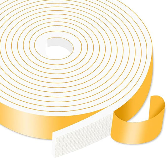 Weather Stripping Door Seal Strip,Weather Stripping,High Density CR Door Seal Strip for Door Frame for Windows(White,1 in x 1/4 in x 13Ft x 6.5Ft)