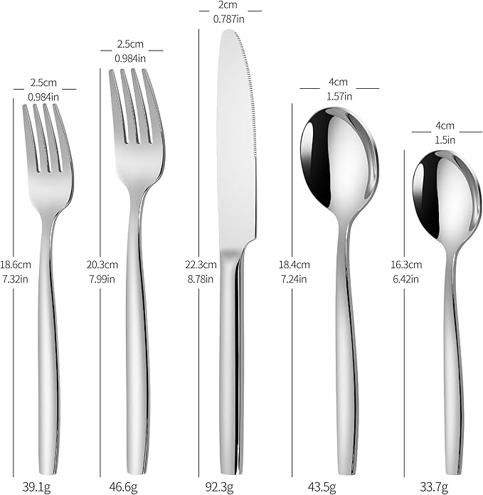 60-Piece Silverware Set for 12, 18/10 Stainless Steel Flatware Set, Silverware Korean Round Spoons Forks and Knives Set, Dishwasher Safe, Modern & Minimalist