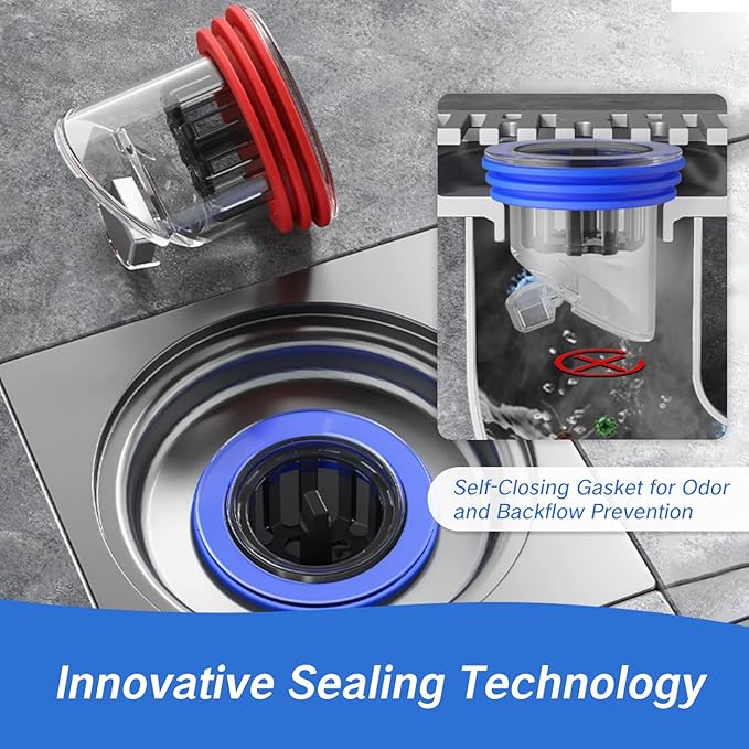 NIIIYTYB 2PCS Drain Backflow Preventer Anti Odor Shower Valve Odor Proof Floor Drain Stopper for Bathrooms Kitchens Deodorizing Copper Sewer Core Plug Anti Olores Smell Stopper (1.3''-1.77'')