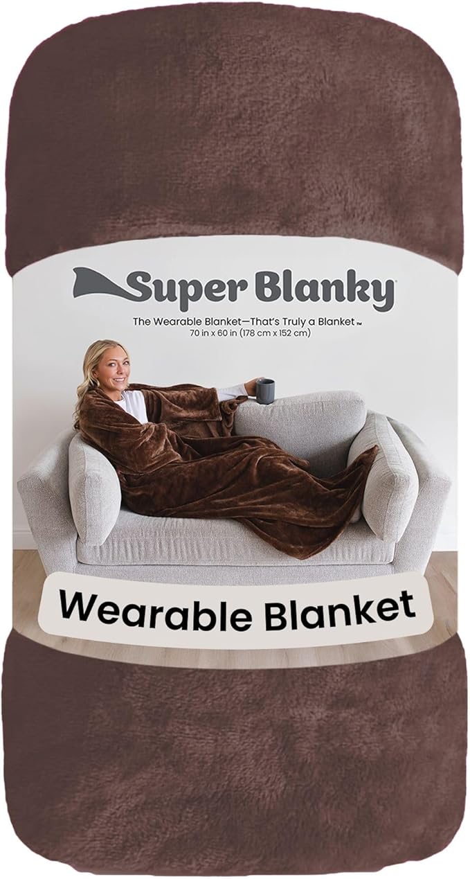 Super Blanky Wearable Blankets for Women, Adult Wearable Blanket Men, Mother's Day Gifts for Her, Wife Birthday Gift Ideas