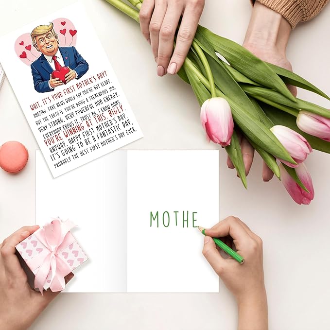Funny First Mothers Day Gifts for New Mom, Happy 1st Mother's Day Card for Wife from Husband, Unique Mom to be Mothers Day Card Gift for Women