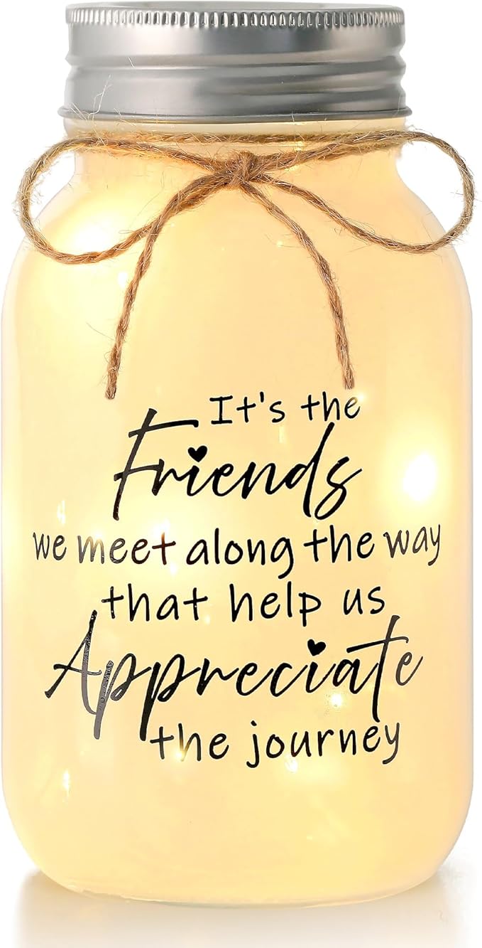 Maracco Best Friend Birthday Gift for Women - 30 oz Large Mason Jar Night Lights Gift for Friends Women, Bestie, Friendship Gifts for Woman, Soul Sister, BFF
