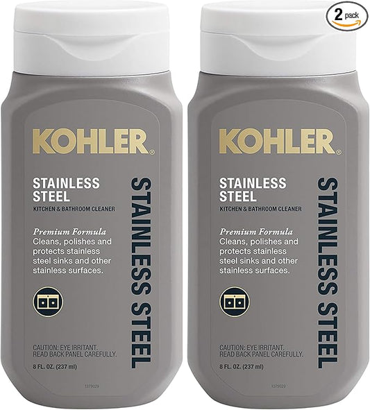KOHLER K-23729-NA Stainless Steel Cleaner, 8 FL Oz (Pack of 2)