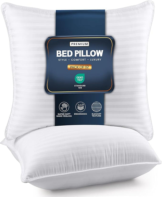 Utopia Bedding Bed Pillows for Sleeping Euro Pillows 26x26 Size (White), Set of 2, Down Alternative Pillow for Sleeping, Cooling Hotel Quality Pillow Set for Back, Stomach or Side Sleepers