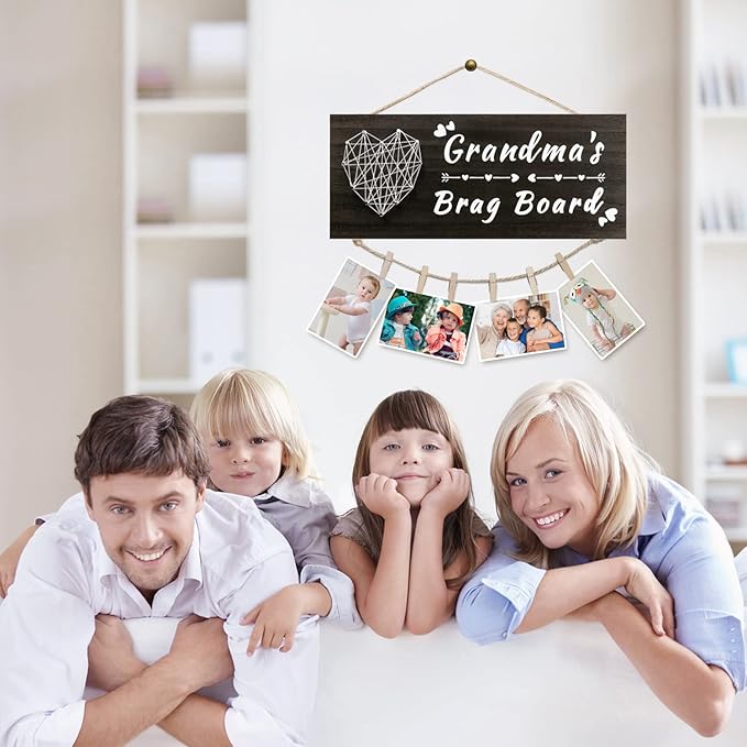 Yunfan for Grandma Grandma's Brag Board from Granddaughter Grandson Grandkids Picture Frame Photo Holder Birthday Christmas Thanksgiving Valentines Gifts