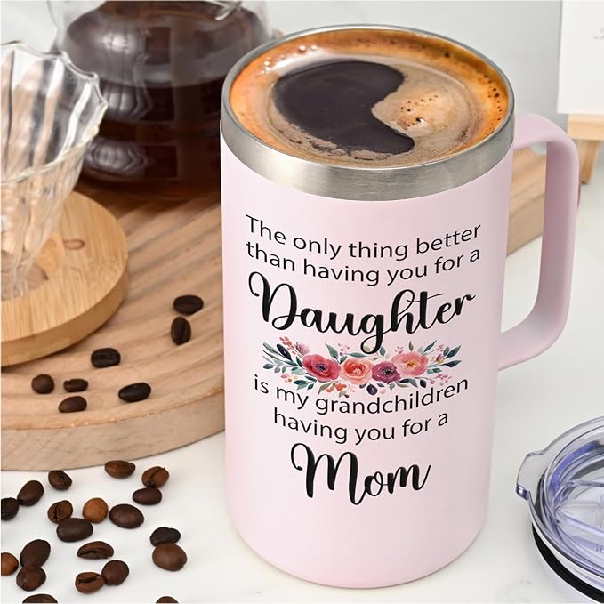 Lifecapido Daughter Gifts from Mom, 20oz Insulated Coffee Mug, Birthday Christmas Mothers Day Gifts for Daughter from Mom and Dad