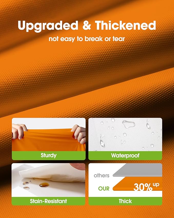 Pureegg Plastic Table Cloth Disposable 20 Pack, 54 x 108 Inch Table Cloths, Halloween Party, Thanksgiving Decorations, Harvest, Fall Tablecloths, Rectangle Tables, Leakproof & Sturdy, Orange