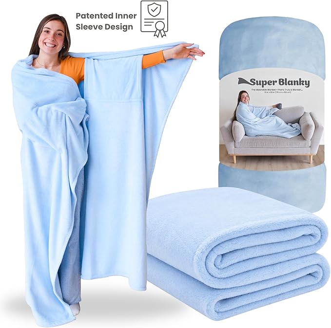 Super Blanky Wearable Blankets for Women, Adult Wearable Blanket Men, Mother's Day Gifts for Her, Wife Birthday Gift Ideas
