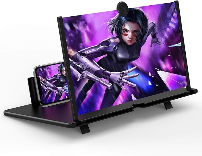 18" Screen Magnifier for Cell Phone,Fanlory 3D HD Magnifying Projector Screen Enlarger for Movies, Videos and Gaming, Foldable Phone Stand with Screen Amplifier,Gifts for Mom Dad & Family