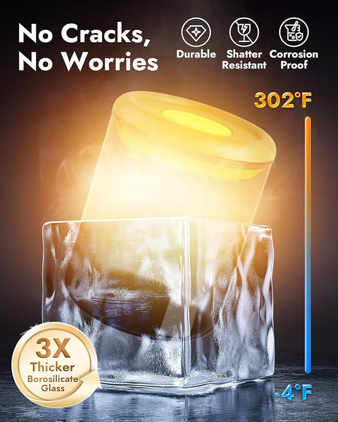 Airtight Coffee Canister – One-Way CO₂ Valve, UV Protection, 3X Thicker Glass, Coffee Bean Storage Container for Ground Coffee & Tea, 40.6 fl oz, for 1 lb Beans