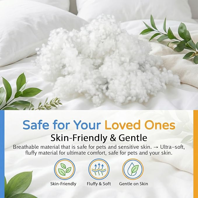 MAQIHAN Premium Polyester Fiberfill - High Resilience Stuffing for Stuffed Animals, Toys, Pillows, Cushions, Cloud Decorations & Mother's Day DIY Crafts, Machine Washable, 5.3 OZ