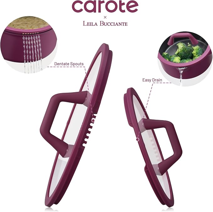 CAROTE 31pcs Pots and Pans Set, Nonstick Cookware Set | Induction Kitchen Set, Durable Coating, Easy Clean, Fit All Stovetops, Even Heating, Purple