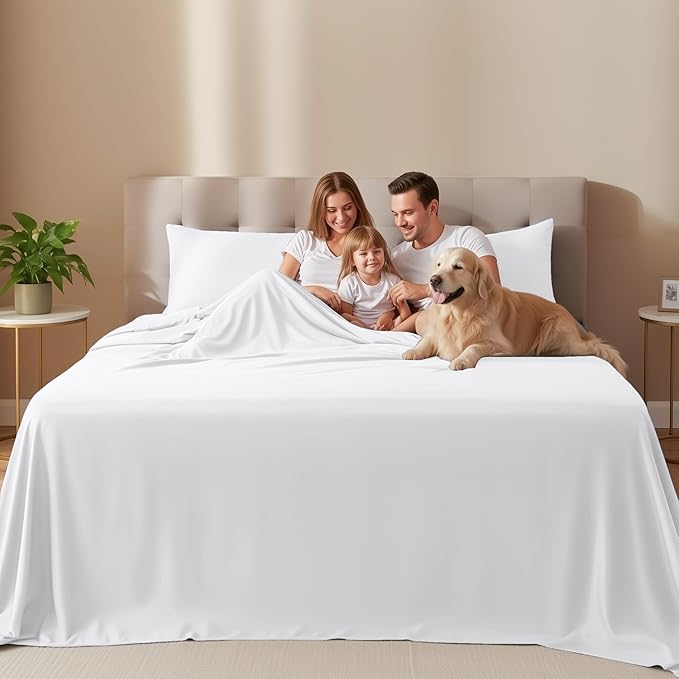 Utopia Bedding California King Size Sheet Set – 4 Piece Bed Sheets, Soft and Breathable Microfiber, Includes 1 Fitted Sheet, 1 Flat Sheet and 2 Pillowcases – Oeko Tex (White)