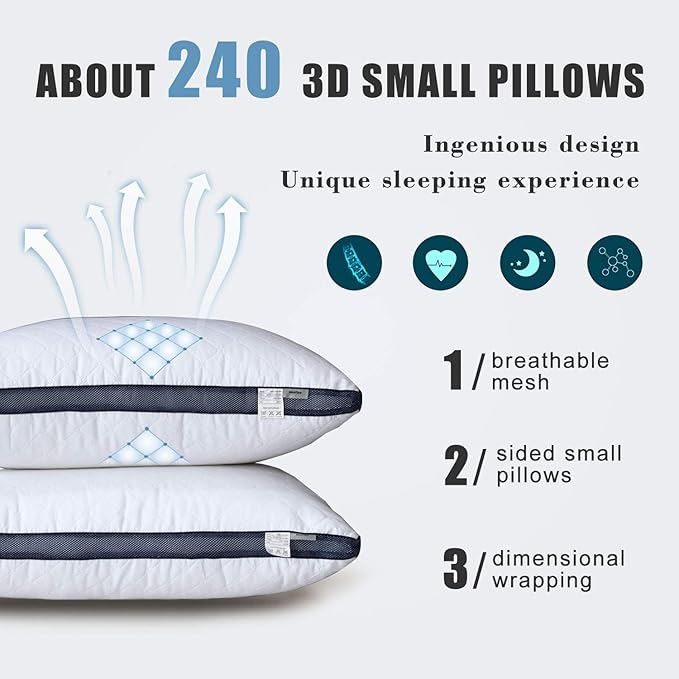 Meoflaw Pillows for Sleeping(4-Pack), Luxury Hotel Pillows Standard Size Set of 4,Bed Pillows for Side and Back Sleeper (Standard)
