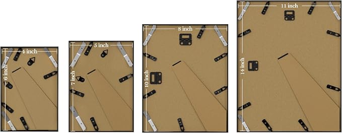 eletecpro Aluminum Gallery Wall Frame Set of 12 with Glass Cover, Black | Including 2Pcs 11x14, 2Pcs 8x10, 4Pcs 5x7, 4Pcs 4x6 Photo Frames, Multiple Sizes Picture Frames Collage Wall Decor, Tabletop